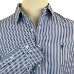 Polo‎ Ralph Lauren Andrew Striped Long Sleeve Button Down Shirt Men Size 16 1/2